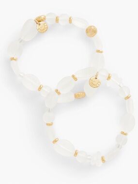 TALBOTS SEA GLASS STRETCH BRACELET SET